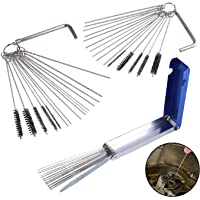 Los mejores  - AUTOUTLET Limpieza para Carburador- Limpiador de Carbón- 20 Agujas de Limpieza- 10 Cepillos- Herramienta de Limpieza con…